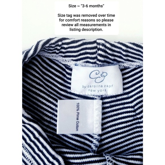 GIRL'S BABY CZ by CAROLINA ZAPF "SOFT PIMA COTTON" BOUTIQUE STRIPED SHORTS 3-6M - Picture 6 of 8